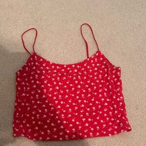 Floral Red tank Top